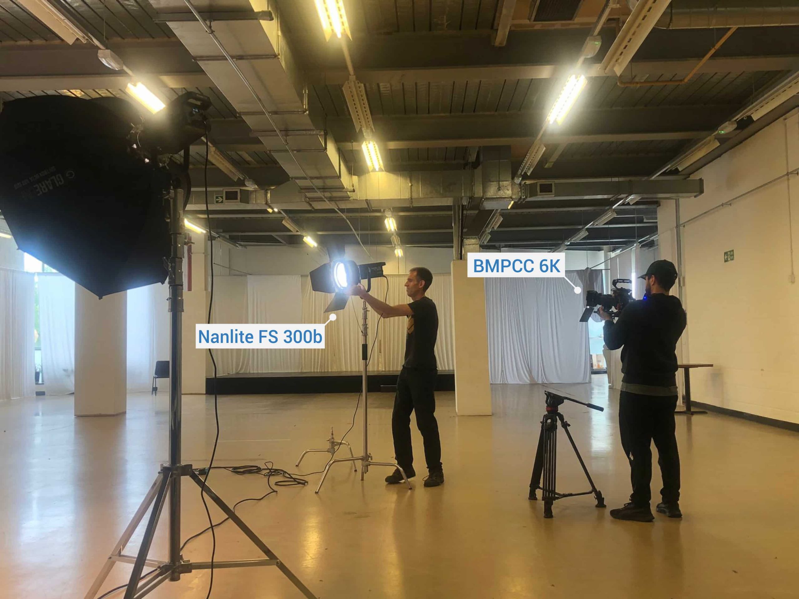 BTS Picture of Neil Oseman and Nicolas Hepburn shooting the trailer for Setting the Mood Cinematography Workshop in Cambridge